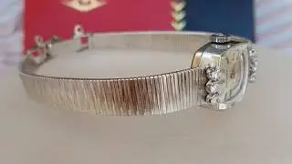 Very Rare Watches Movado Vintage 18K white gold Gen&eacute;ve Art Deco 1950s 17 Jewelry Incabloc Mechanical