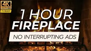 1 Hour - Cosy Fireplace NO ADS - 4K Ultra HD - TV Ready