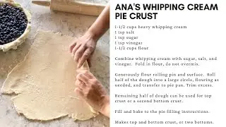 Whipping Cream Pie Crust - Fast, Easy, So GOOD!!! #pie #recipes #homemaderecipes