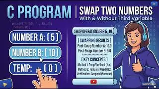 C Program | Swap Two Numbers With & Without Third Variable | Logic Explained | Hindi