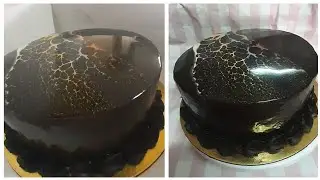تجليس سهل وجليز لامع جدا مع التشبيحة Glaze cake and the spider effect