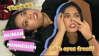 Human Mannequin Theresia (With Eyes Free) Time Stop Freeze - a Short Movie by KT Team