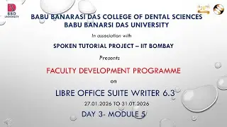 BBDU I BBDCODS | LIBRE OFFICE SUITE WRITER 6.3 |FDP | DAY-3