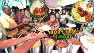 Rs 120 Kumari Aunty UNLIMITED MUTTON THALI | Indian Street food | 1000 People in 1 Hour