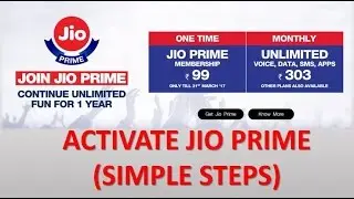 How to activate jio prime offer