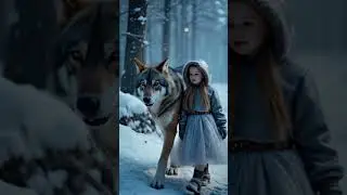 Just a girl and her guardian of the wild. ✨🐺 #FierceAndFree #SnowyTales #WolfWhisperer #aiart