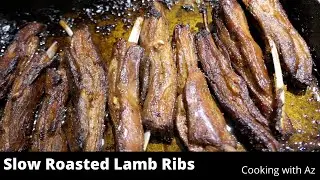 Slow Roasted Lamb Ribs | Cooking With Az | My First Video #lambribs #bbq