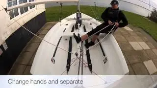 Gybe Aft Main - RYA Training - Learn to Sail - Dinghy Sailing Techniques