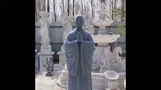 Hand Carved Life Size Marble Monk Statue#stonestatue #buddhastatue #marblesculpture