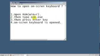 How to open ON-SCREEN KEYBOARD easily