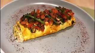 Омлет с ветчиной и сыром / Omelet with ham and cheese