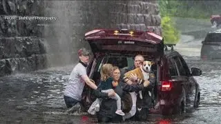 Family rescued from flooded car in Caln Township during heavy downpours