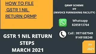 HOW TO FILE GSTR 1 NIL RETURN MARCH 2021 QRMP SCHEME