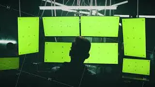 Male hacker creating malware on computers