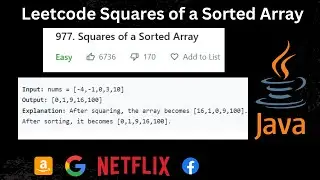 SQUARES OF A SORTED ARRAY LEETCODE 977 SOLUTION IN JAVA | LEETCODE | 977 | SQUARES OF A SORTED ARRAY