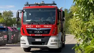 DOUBLE VIEW/BONIFICA D'INSETTI-Uscita Seconda Partenza dei Vigili del Fuoco di Mestre con un APS Man