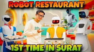 ROBOT RESTAURANT  🤖 IN SURAT🤯 Watc full video (robot restaurant food review 🤫) 