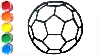 Learn Colors with Soccer Ball Painting and Drawing Coloring Page  Happy Joy Art