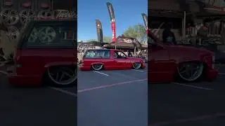 Bagged OBS Chevy Tahoe Cherry Red 🍒 #baggedtrucks #obschevy #obs #tahoe #chevytahoe #chevy