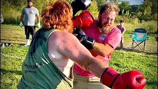 BIG RED vs El Toro Loco 🤪 The Drone Zone FIGHT CLUB  R U Tough Enough #boxing  #sparingpsht 