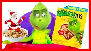 Ellie Sparkles and the Grinch Christmas Morning Routine Eating Santa Cereal