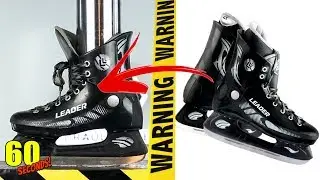 60 SECONDS Experiment - HYDRAULIC PRESS VS Hockey Skates | CRASH TEST
