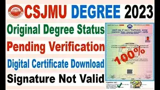 csjmu kanpur original degree status/csjm kanpur university digital certificate download csjmu kanpur