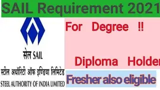 SAIL Apprentice Requirement 2021!! Latest Job!!