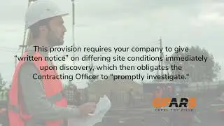 GPARS QUESTION 11: Differing Site Conditions