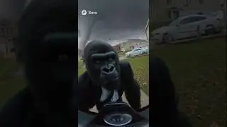Mr Gorilla Running From Tornado 😂 #funny #shorts