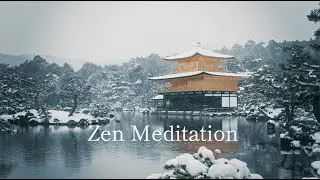 Winter Zen at the Golden Temple ~ Morning Meditation | Japanese Snow Ambient Music for Meditation