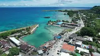 Drone (Aerial) video of the main island of Weno (Moen) found within Chuuk lagoon, Chuuk State