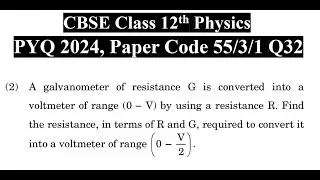 A galvanometer of resistance G is converted into a voltmeter of range (0 - V) by using a resistance