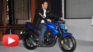 Salman Khan Rides Bike At Suzuki Gixxer Launch