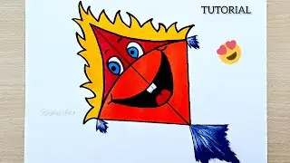 How to draw a kite for kids | cute kite drawing