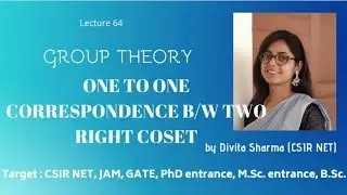 ONE  ONE CORRESPONDENCE between two RIGHT COSET #grouptheory #divita  #bsc_maths #upscoptionalmaths