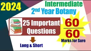 Inter 2024 Botany 2nd Year Important Questions (AP and TS)