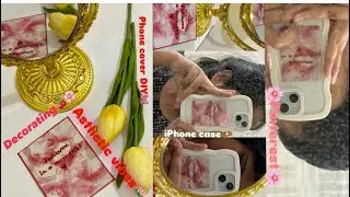 DIY phone cover🌸🍒| iPhone case decoration | Pinterest cover🌷✨| asthetic mobile cover ⋆.˚ ᡣ𐭩 . ⋆.˚