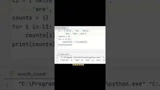 word count using python #shorts #python #wordcount #list #dictonary