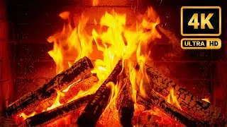Quiet Fireplace & Jazz Ambience 🔥 12 Houres of Burning Wood Sounds & Peaceful Piano