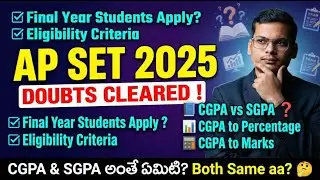AP SET | Eligibility | Final Year | CGPA vs SGPA | CGPA to Percentage | Doubts Clarification |Telugu