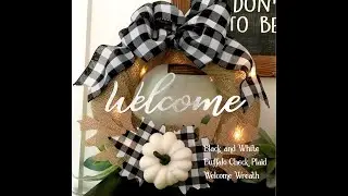 Wreath Black and White Buffalo Check Do-It-Yourself Home Decor