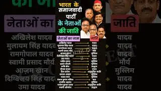 Caste of leaders of Samajwadi Party of India || भारतीय समाजवादी पार्टी के नेताओं की जाति #shorts #gk
