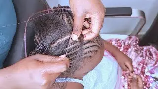 Simple micro cornrows || best for kids best for Beginners. step by step feed-inn cornrows
