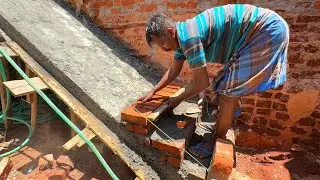 Staircase Techniques _Outdoor Terrace Stairs Build Accurately with Bricks |Stairs Construction 