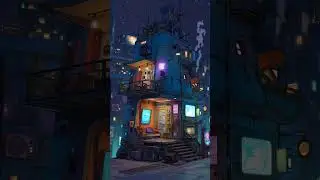 Tiny Cute Futuristic Cyber-Punk Themed Multi-story Micro Home
