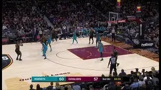 Lebron James Pulls Deep Three from the Logo - Hornets vs Cavs - Nov 24, 2017