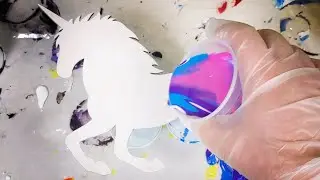 UNICORN RAINBOW POUR - Purple, Pink, & Blue Paint Pour - Acrylic Paint Pour