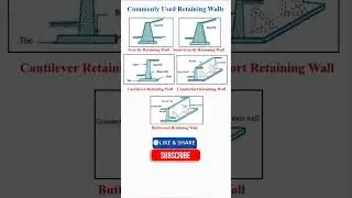Commonly Used Retaining Walls  | Civil Engineering Shorts #youtubeshorts