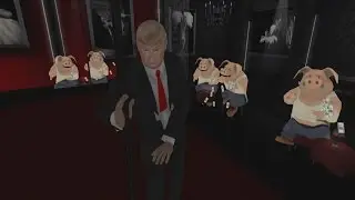 2016 12 25 WWZY Donald Trump Dances For Corporate Pigs, by Zarrakan Productions , Second Life